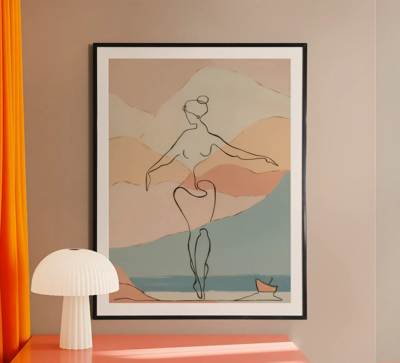 L'élégance d'une danse posée poster avec cadre en plastique de Crimson Whisper