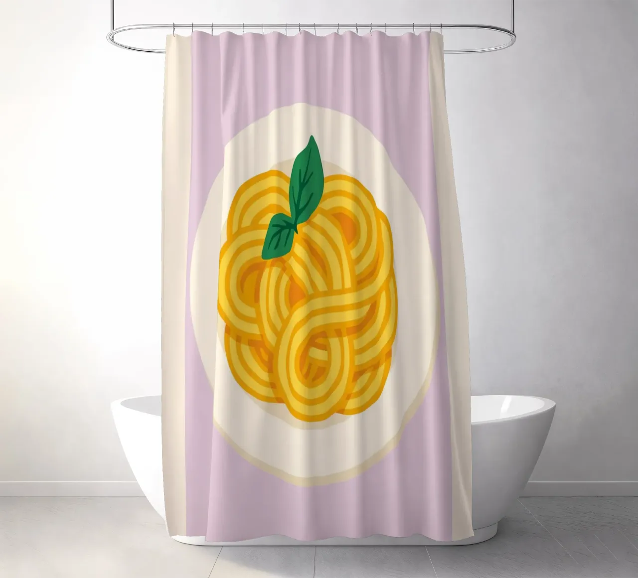Spaghetti Memories – No. 01 shower curtain by Studio Mooodz