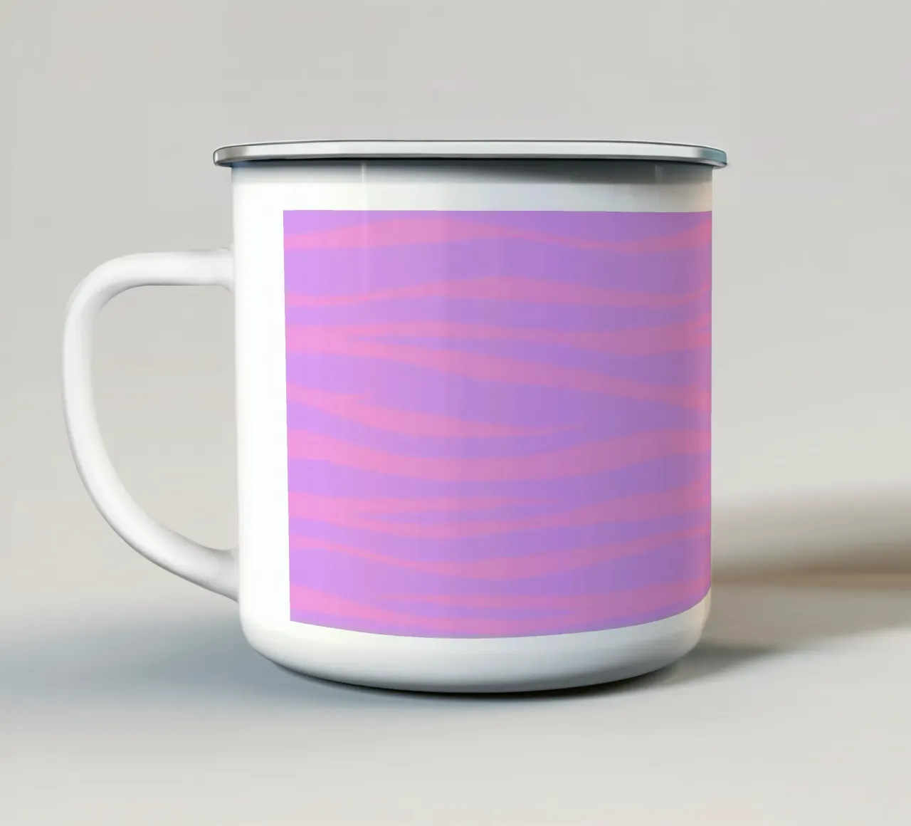 Zebraprint lavendel zonsondergang emaille mok van SilverPegasus