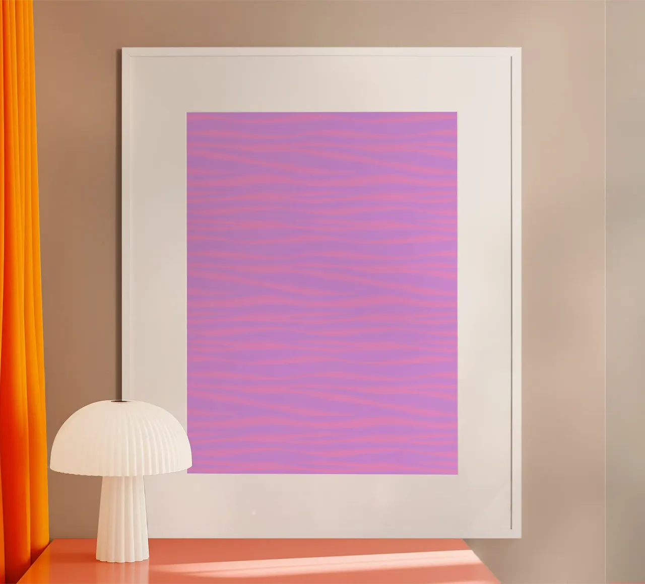 Zebraprint lavendel zonsondergang poster met houten frame van SilverPegasus