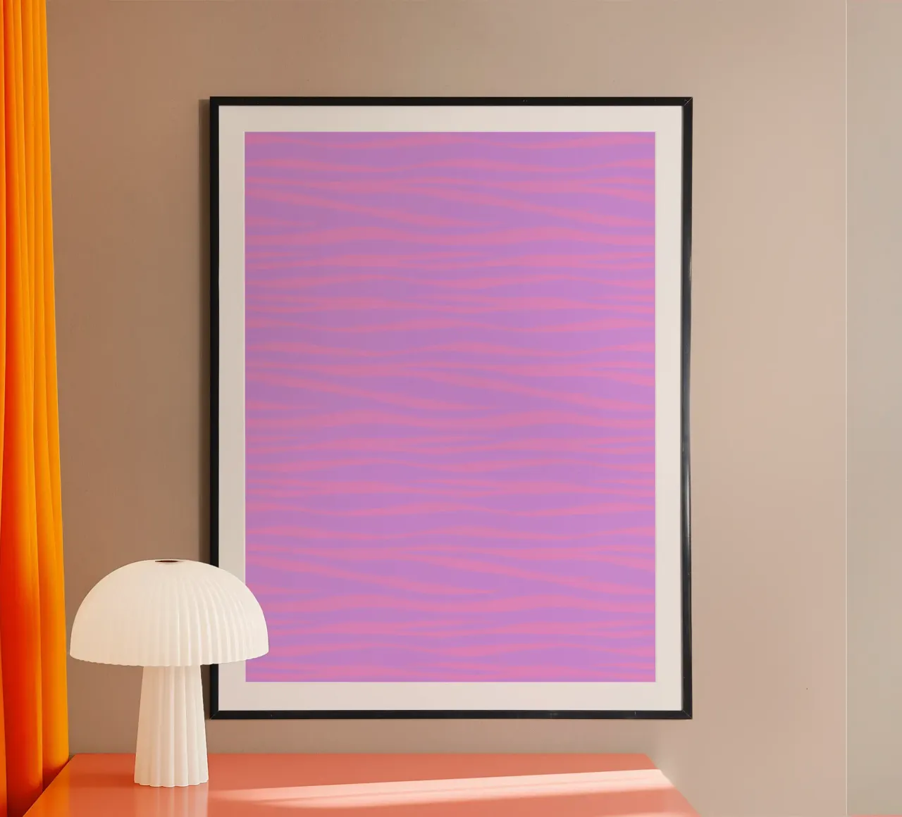 Zebraprint lavendel zonsondergang poster met houten frame van SilverPegasus