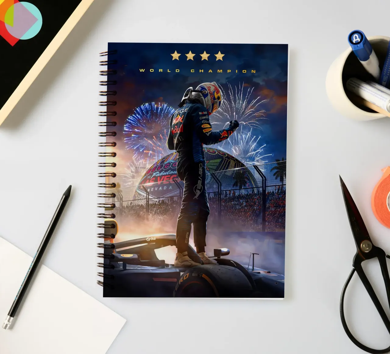Max Verstappen spiral notebook by Agus Creative