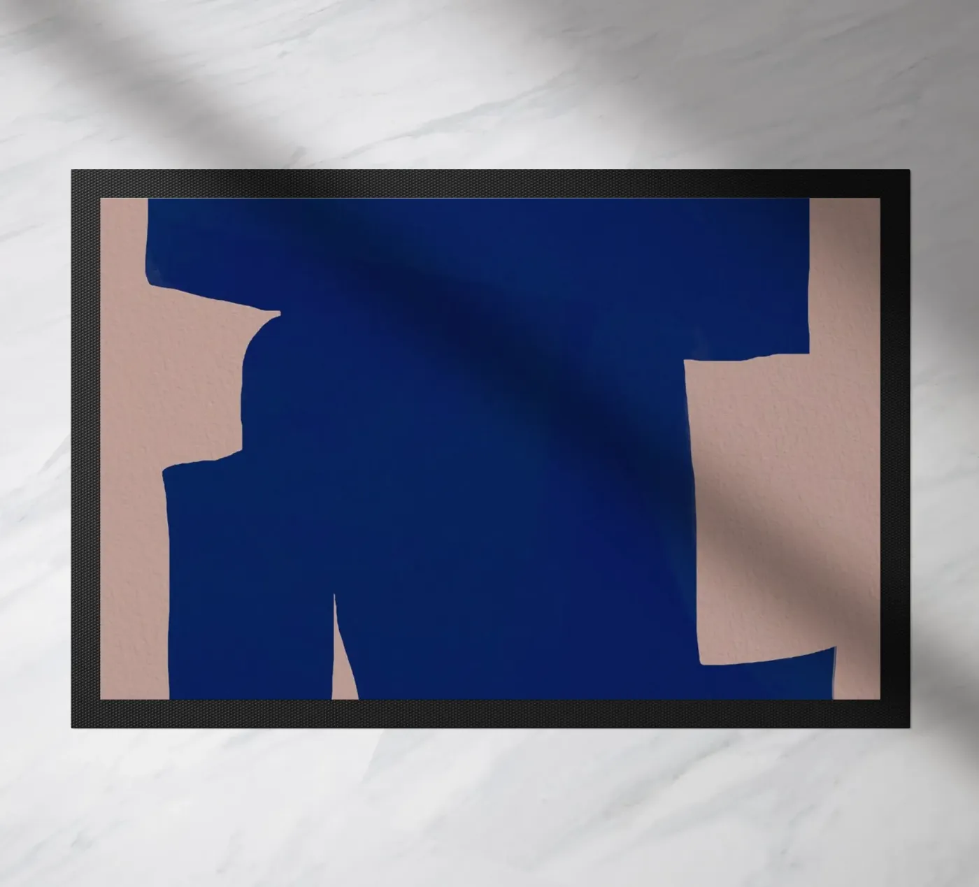 Large minimal shape abstract doormat by Little Dean