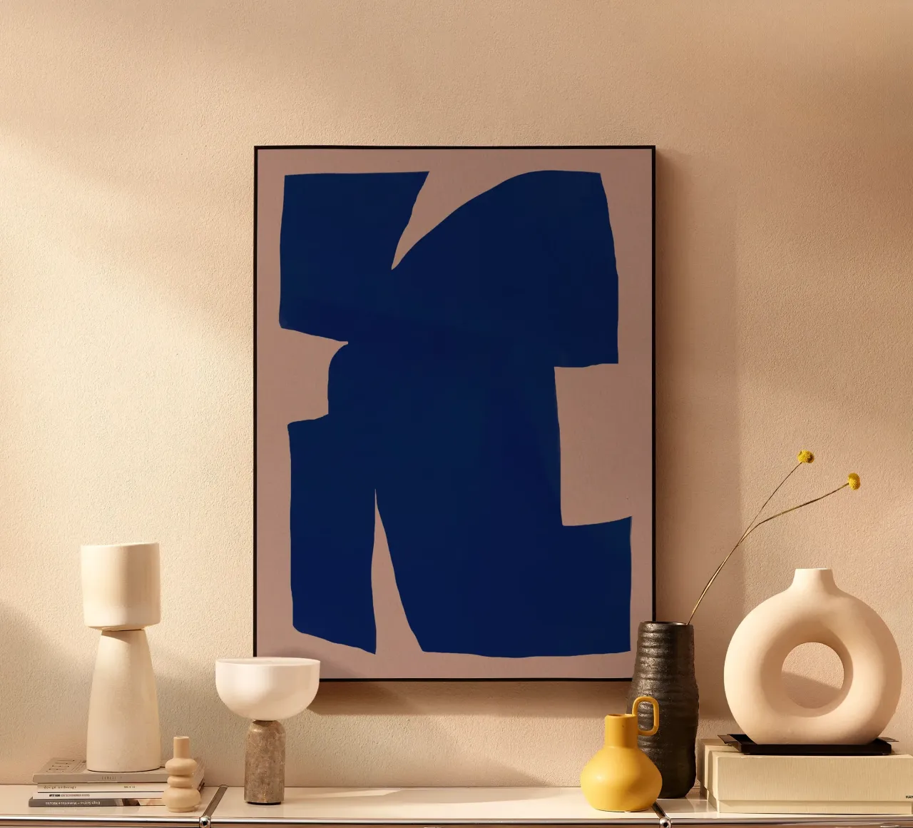 Large minimal shape abstract alu-dibond by Little Dean