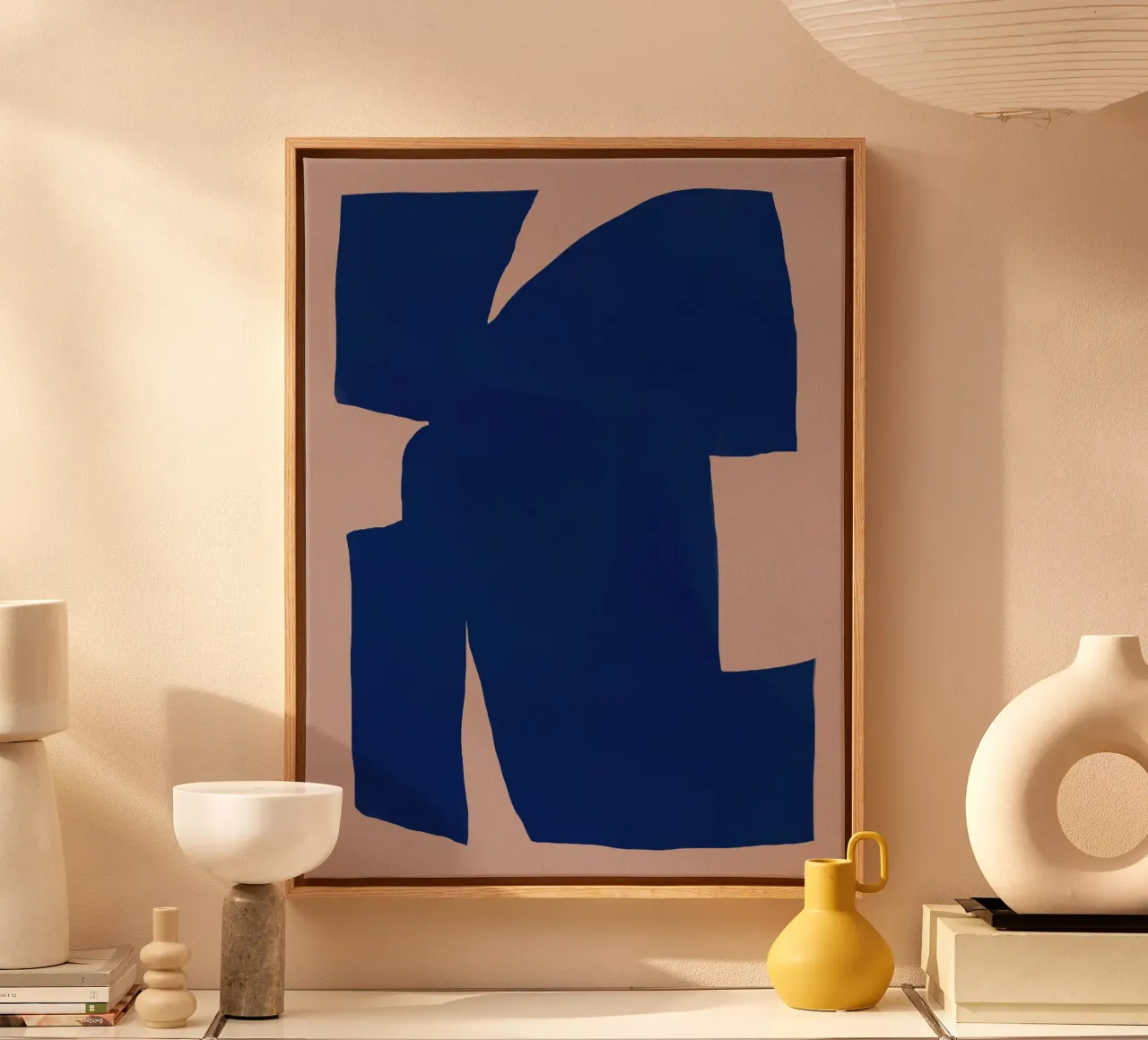 Grande forme minimale abstraite toile avec Caisse américaine de Little Dean