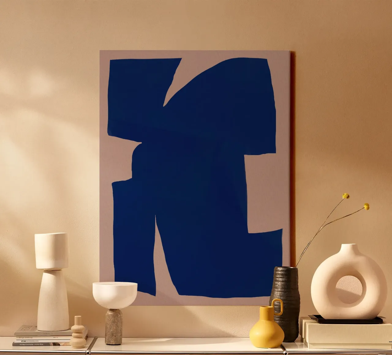 Große minimale Form abstrakt Leinwand von Little Dean