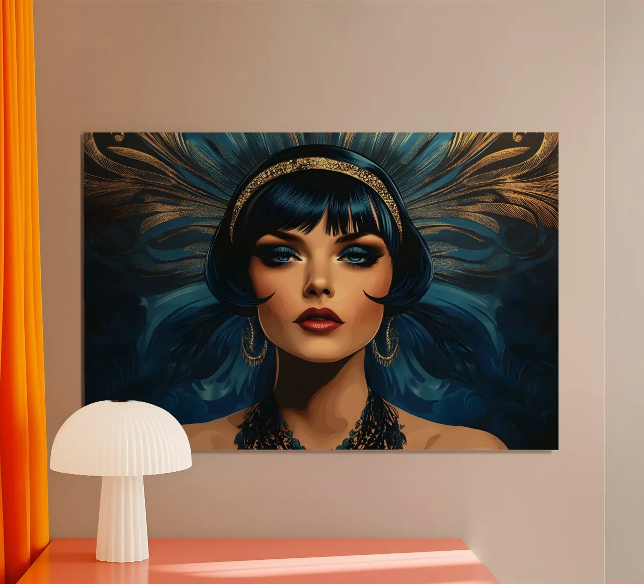 Sogno Art Déco in blu poster con telaio in plastica da M-Ulrich-Digital Art