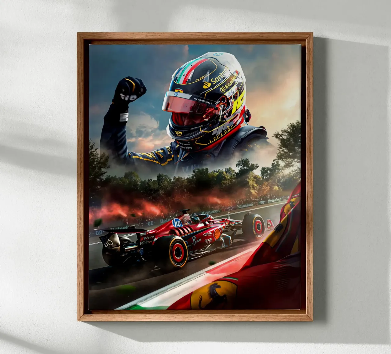 Charles Leclerc tela con Cornice a cassetta da Agus Creative