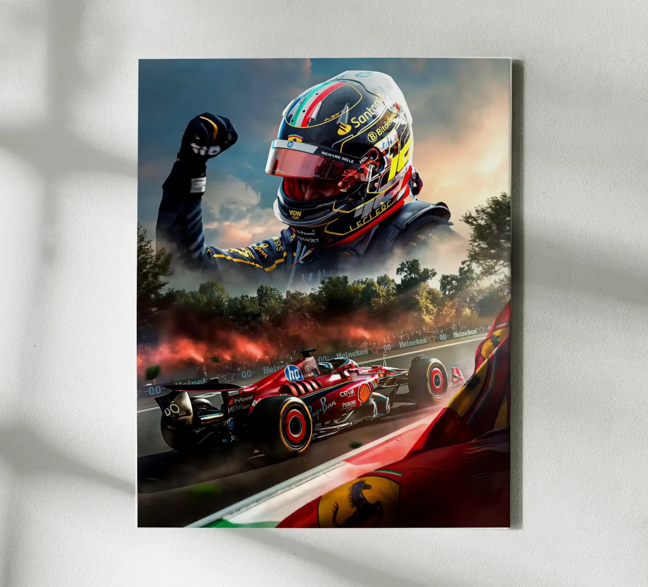 Charles Leclerc tela con Cornice a cassetta da Agus Creative