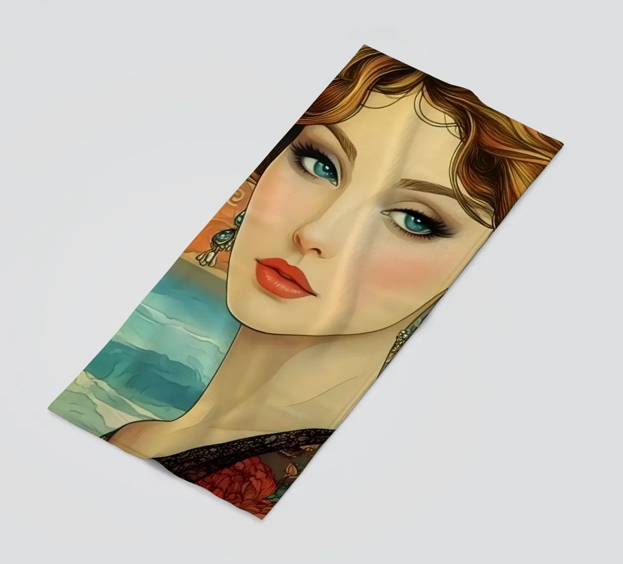 La dea del mare in un sogno Art Nouveau telo mare da M-Ulrich-Digital Art
