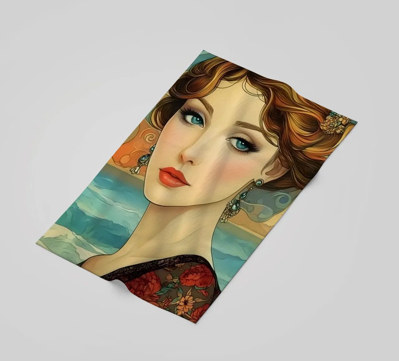 La dea del mare in un sogno Art Nouveau telo mare da M-Ulrich-Digital Art