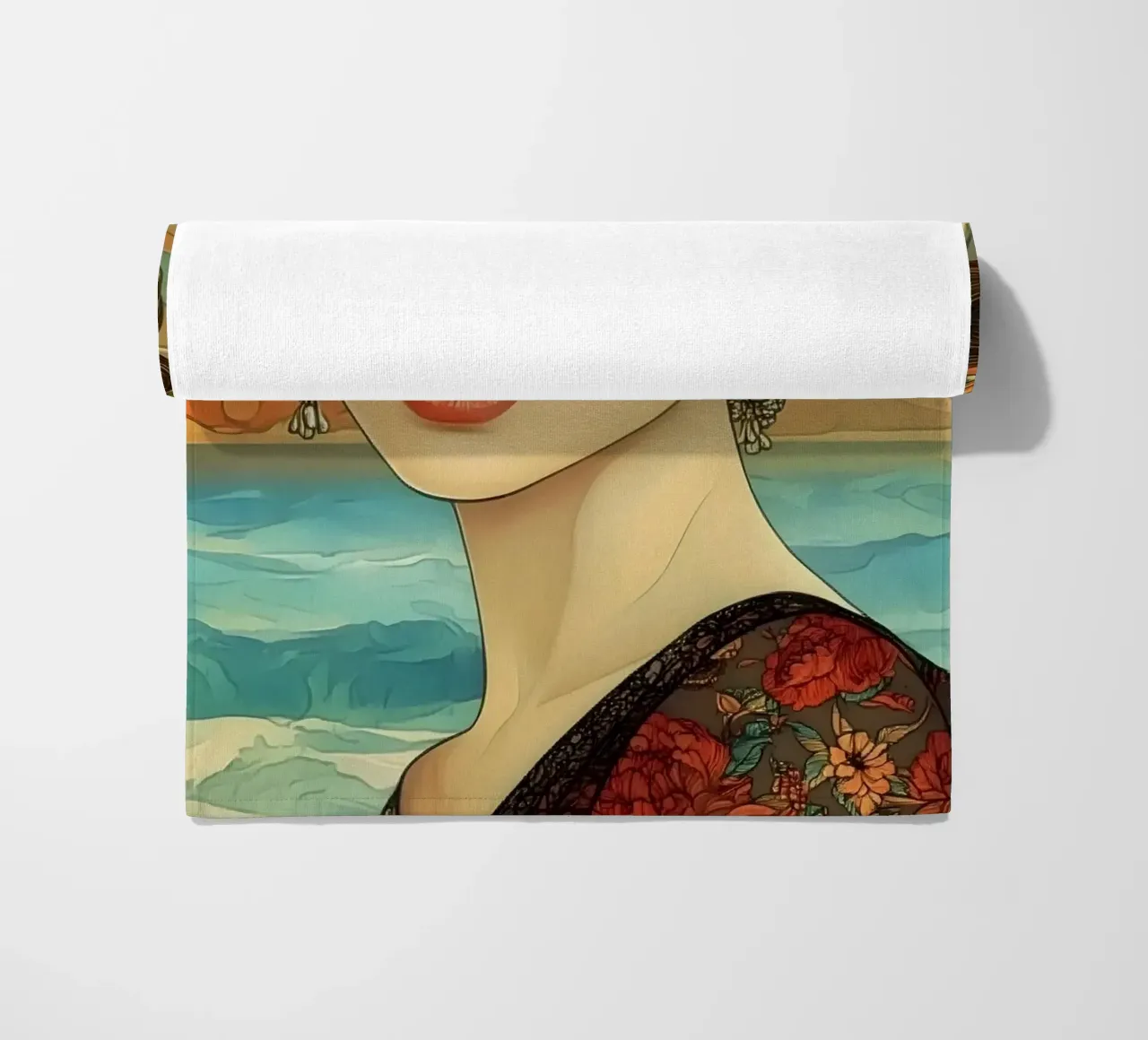 La dea del mare in un sogno Art Nouveau telo mare da M-Ulrich-Digital Art