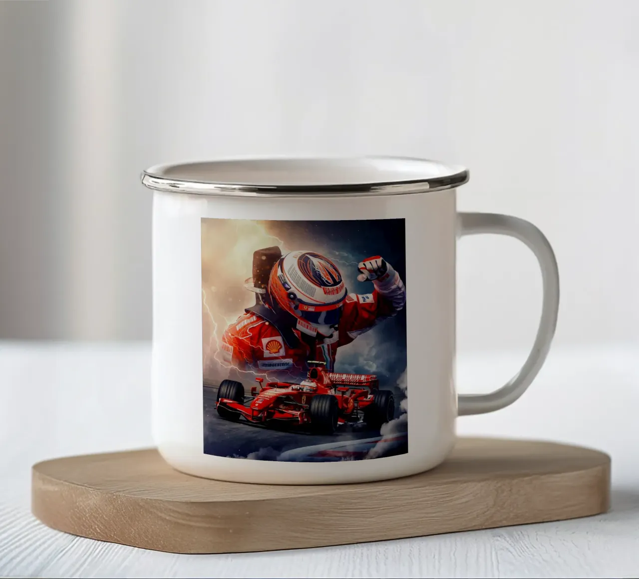 Kimi Räikkönen tazza in smalto da Agus Creative