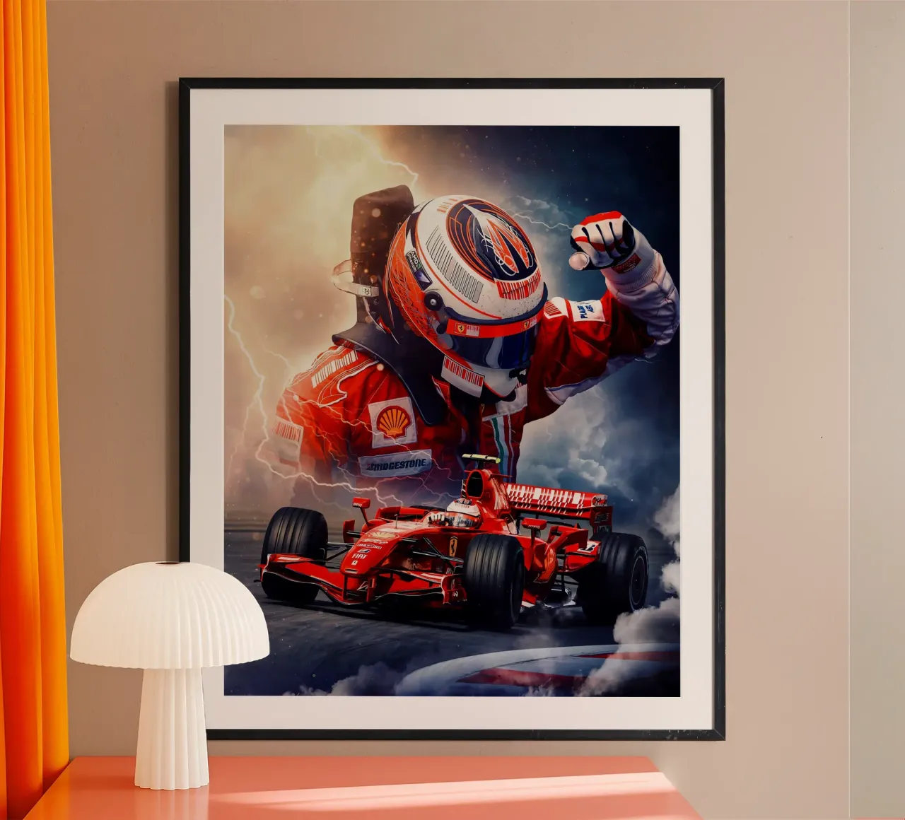 Kimi Räikkönen poster con telaio in alluminio da Agus Creative