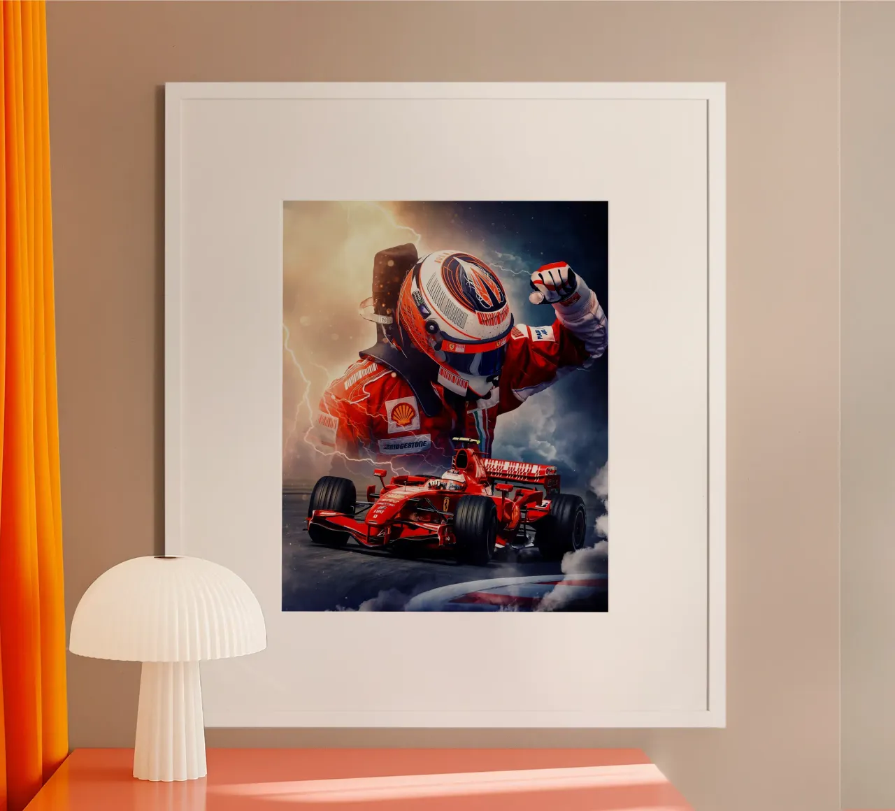 Kimi Räikkönen poster con telaio in alluminio da Agus Creative