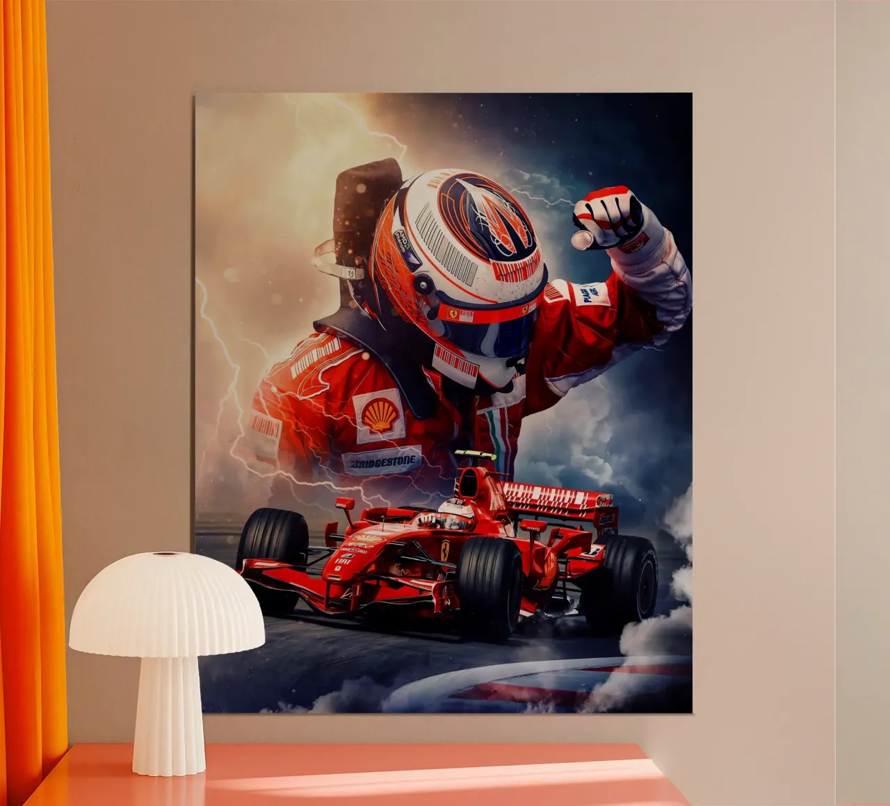 Kimi Räikkönen poster con telaio in alluminio da Agus Creative