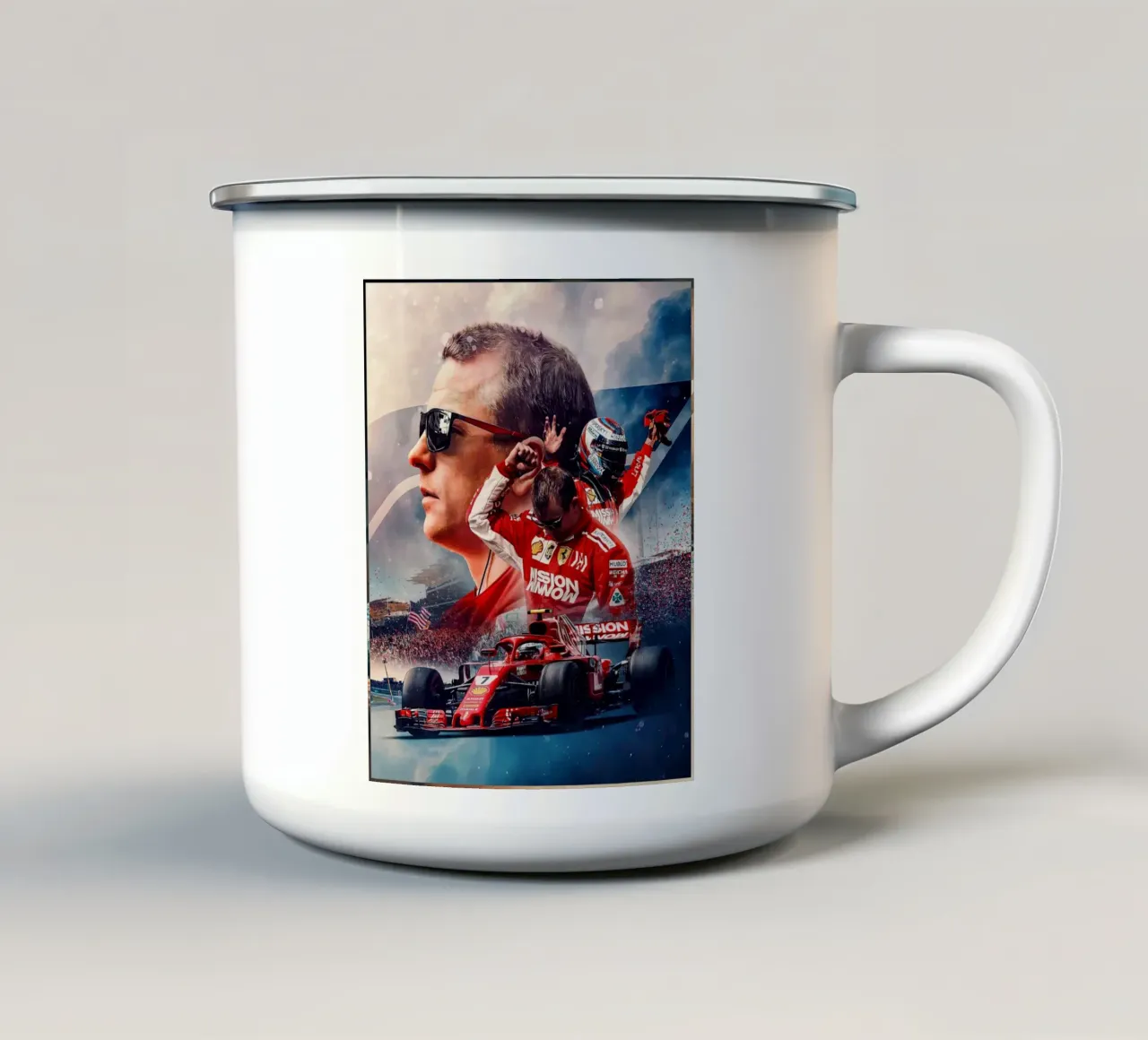 Kimi Räikkönen tazza in smalto da Agus Creative