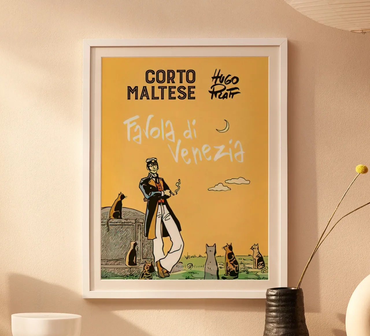 Maltese Favola Di Venezia poster con telaio in legno da MIa_Dispath