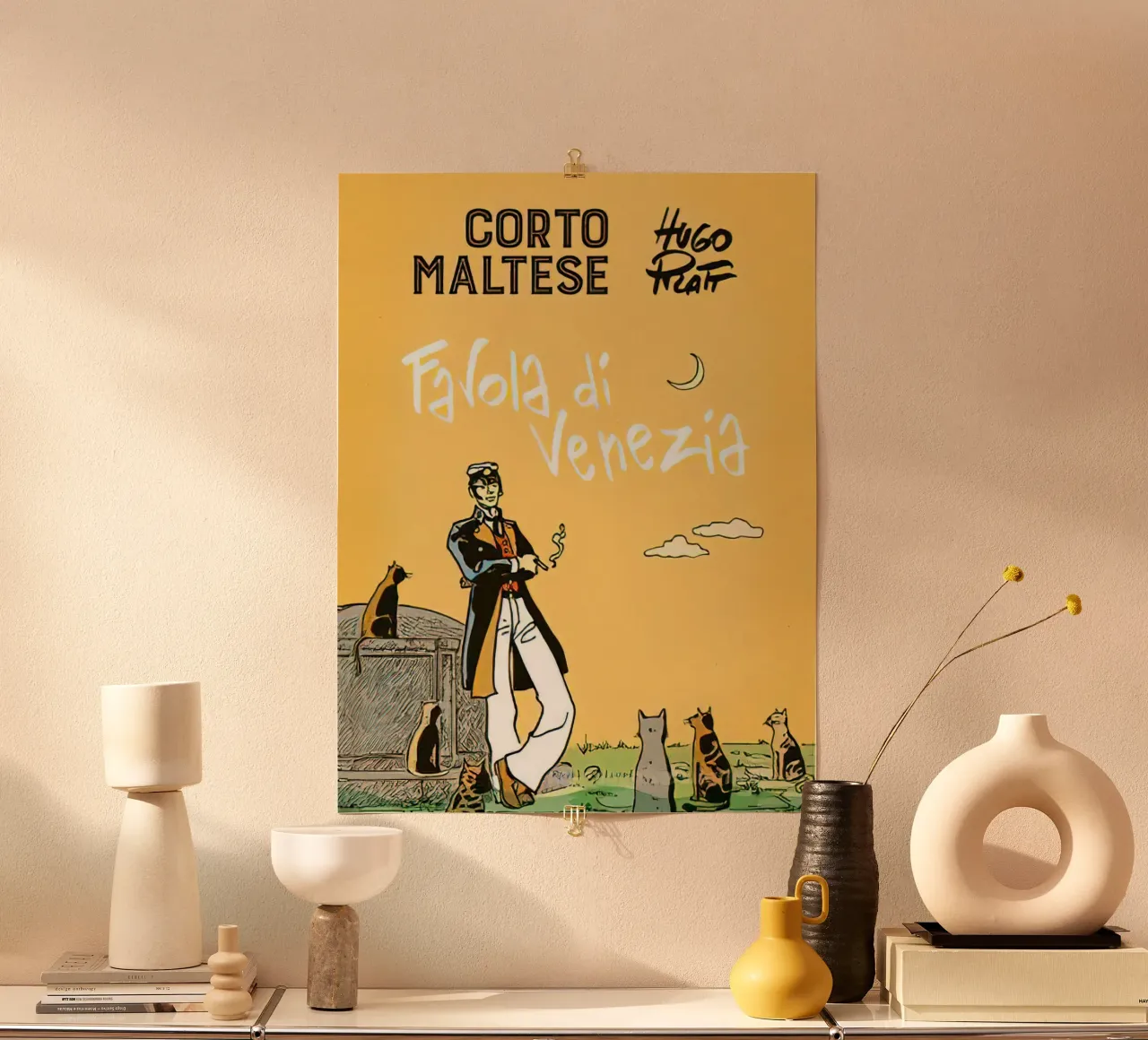 Maltese Favola Di Venezia poster con telaio in legno da MIa_Dispath