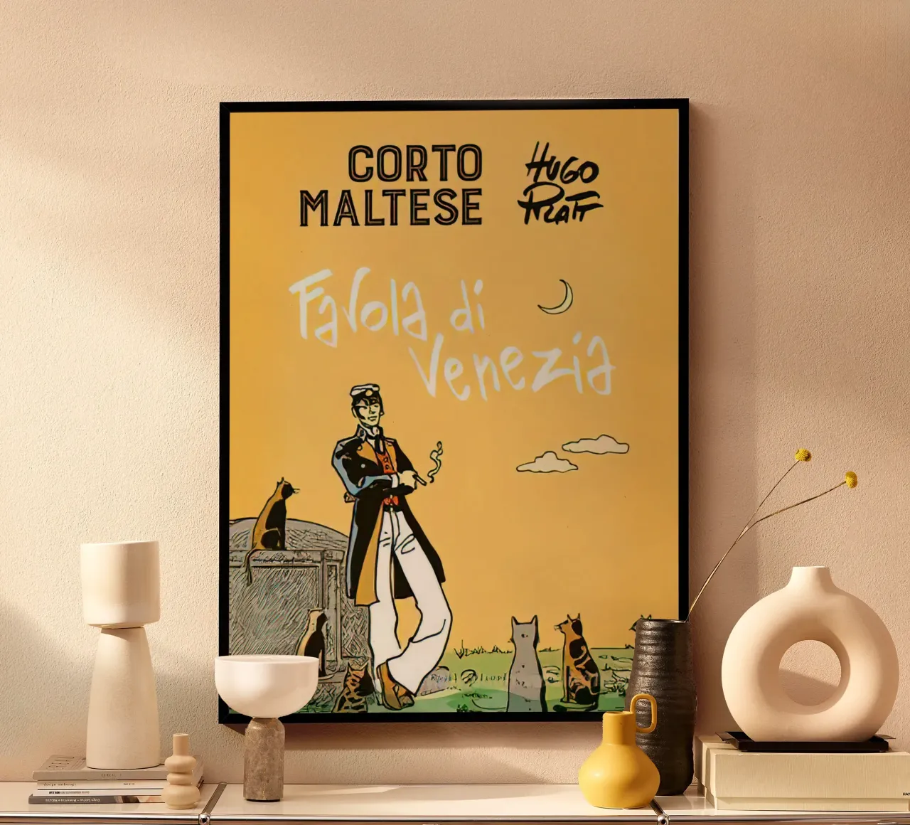 Maltese Favola Di Venezia poster con telaio in legno da MIa_Dispath