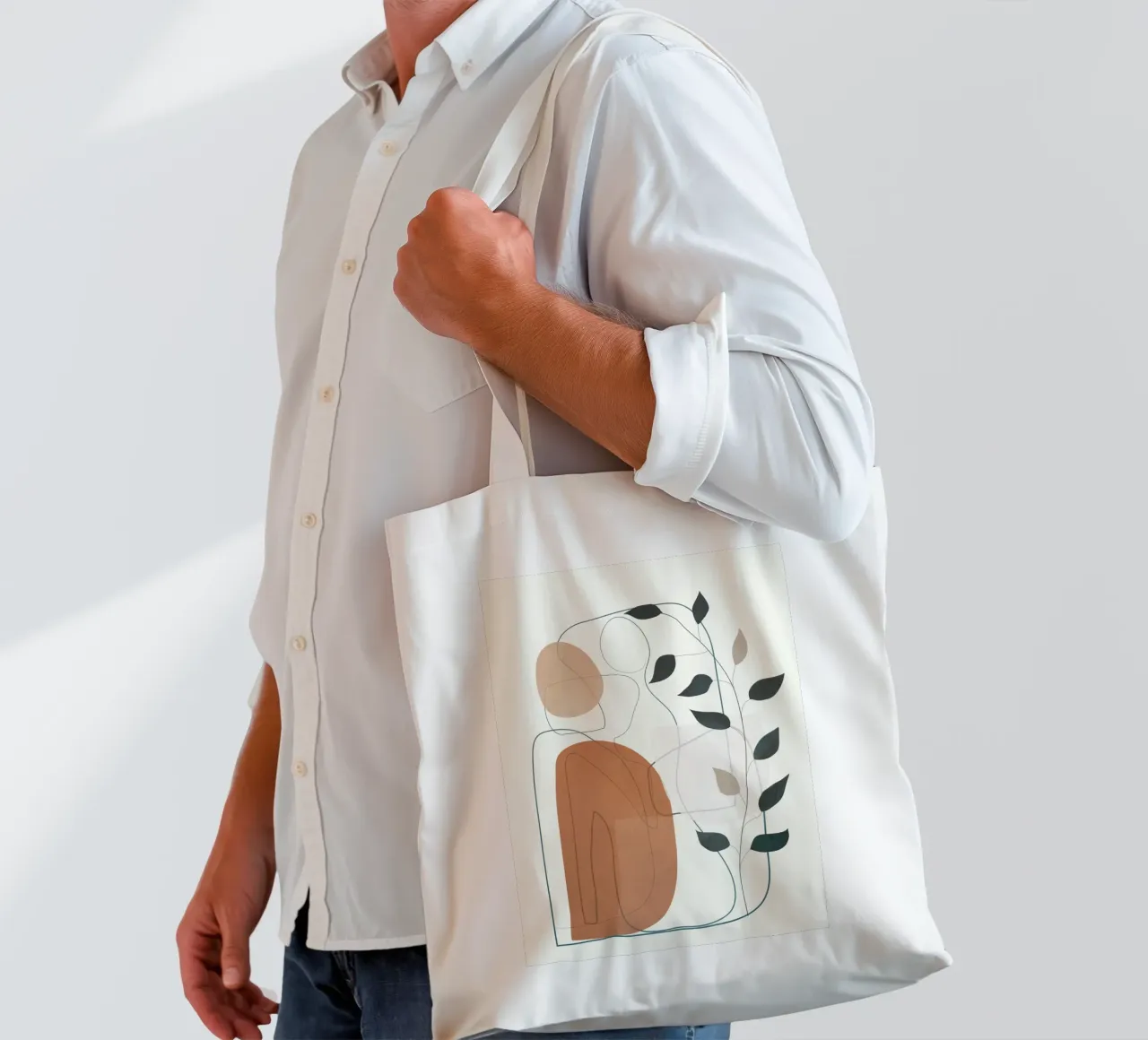 Movement Abstraction 1 borsa in juta da Nadjaa