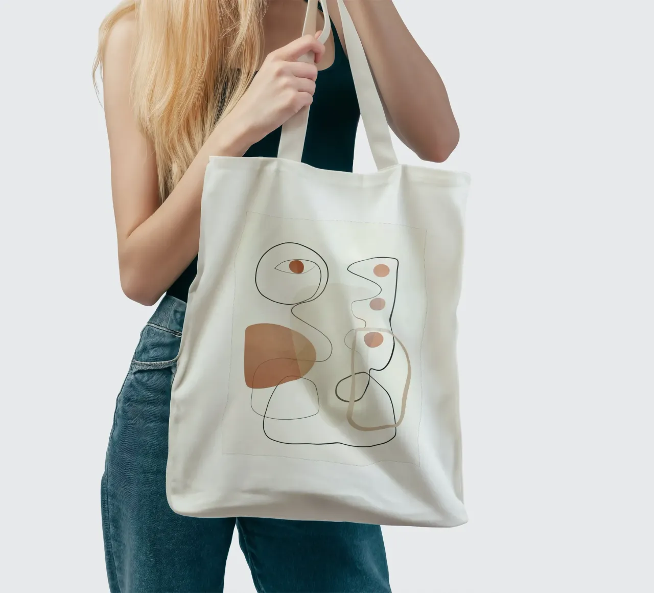 Movement Abstraction 2 borsa in juta da Nadjaa