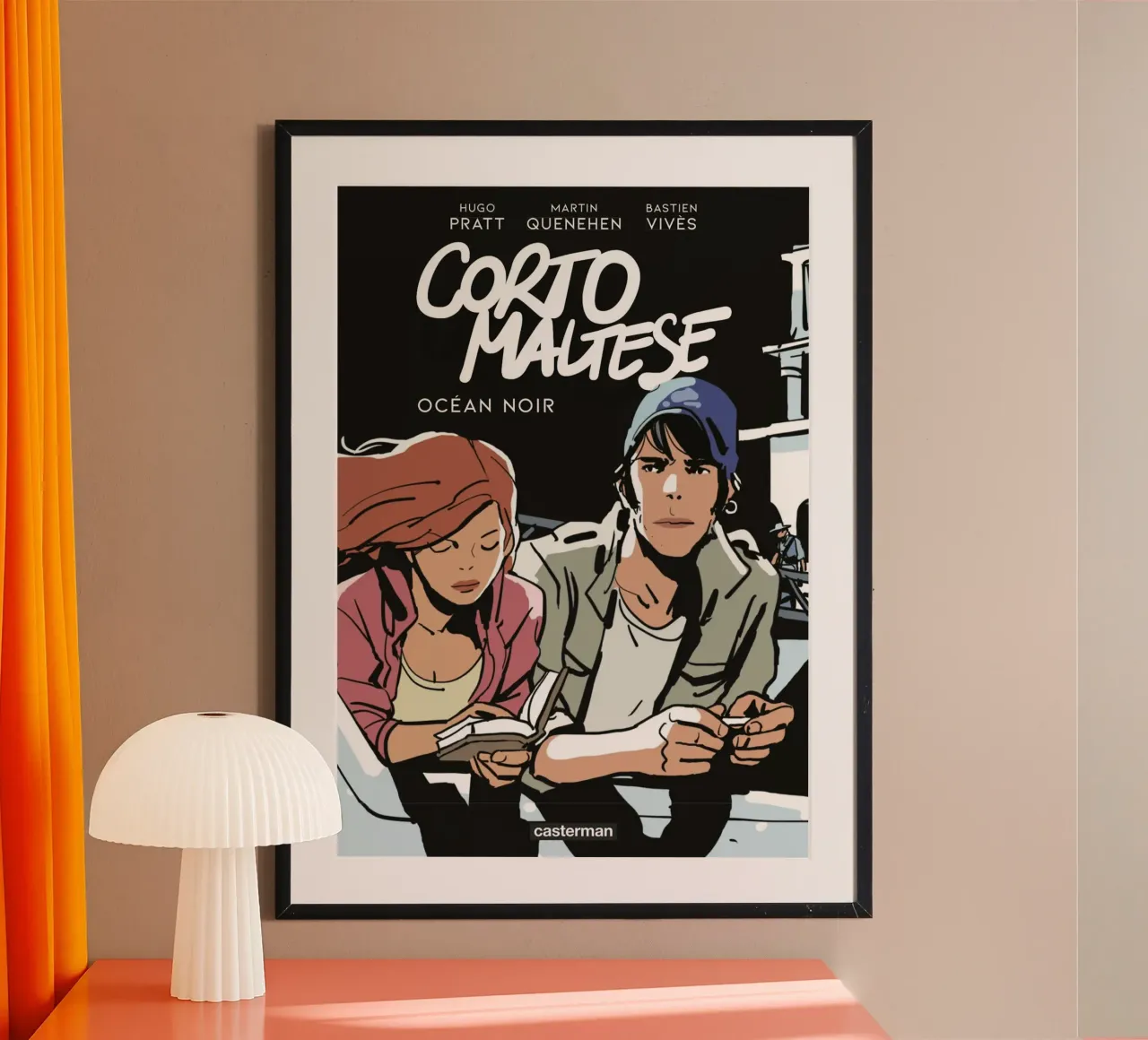 Maltese. Oceano nero poster con telaio in alluminio da MIa_Dispath