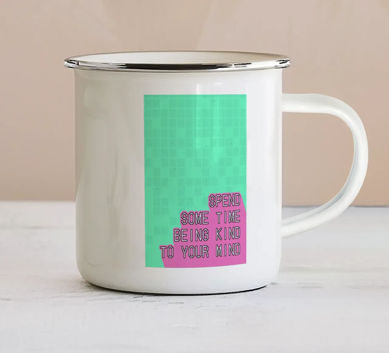 Positive Quotes tazza in smalto da Dreamer10