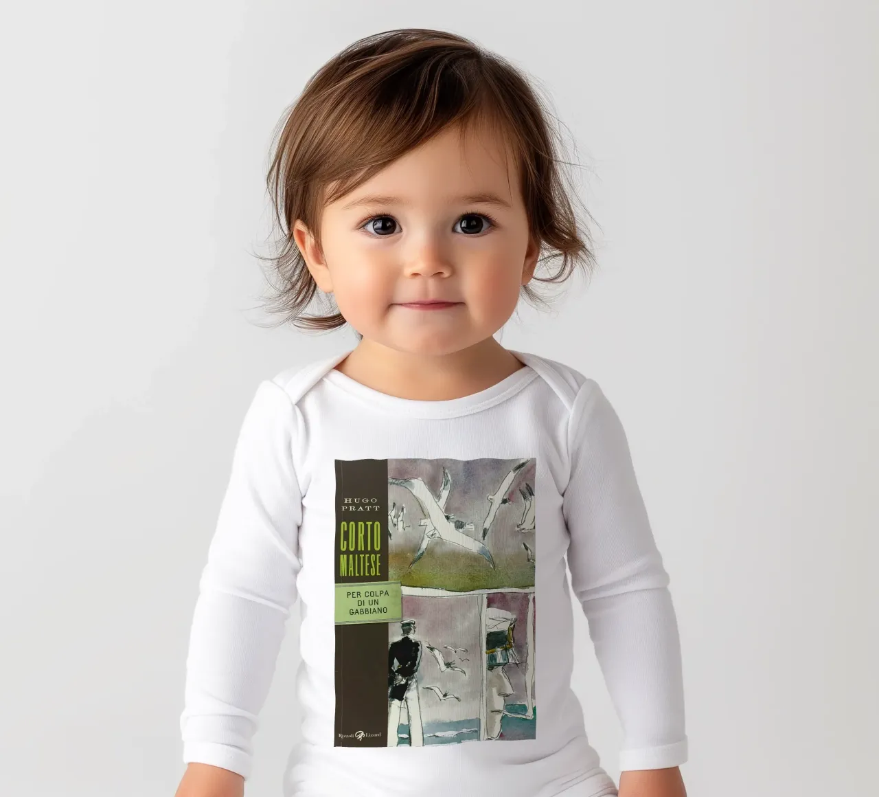 Maltese Hugo Pratt Aquarelles Et Planches long-sleeve baby romper by MIa_Dispath