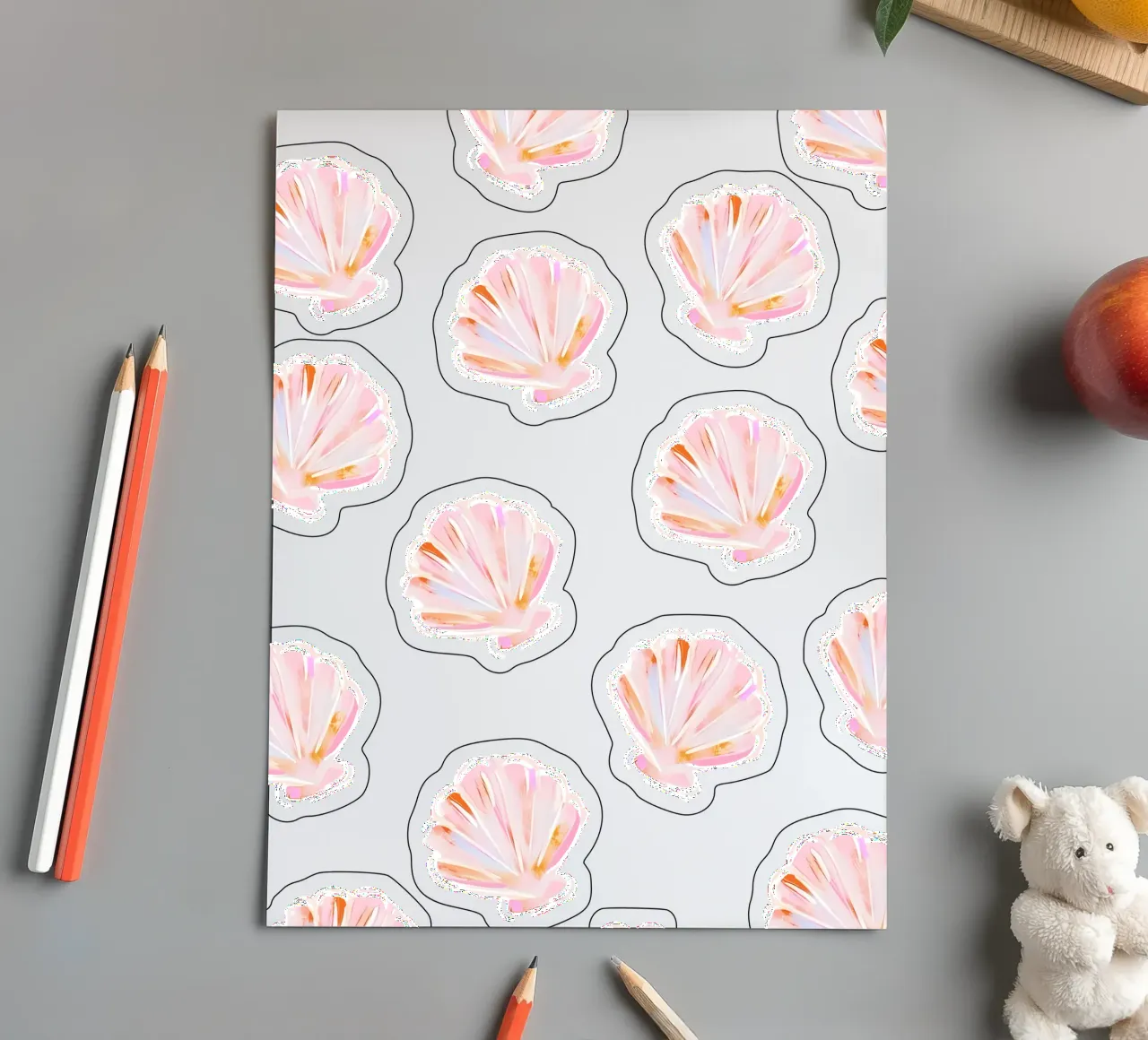 Sea Shell Pattern, Dolce Vita Print, Beach Wall Art sticker sheet by DolceVita