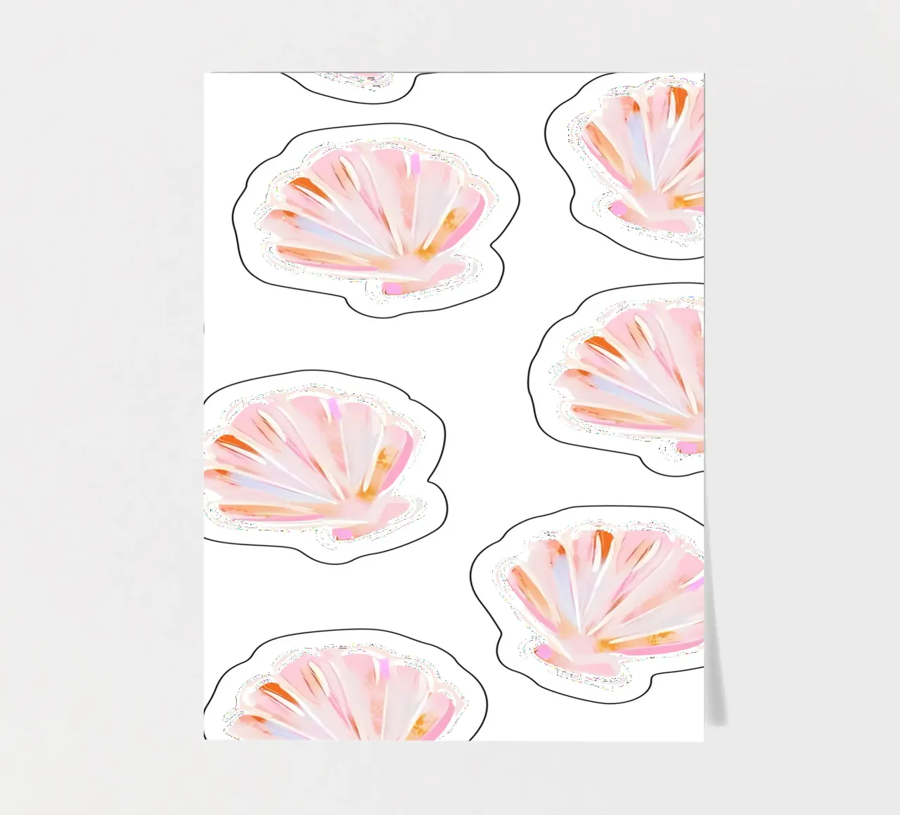 Sea Shell Pattern, Dolce Vita Print, Beach Wall Art sticker sheet by DolceVita