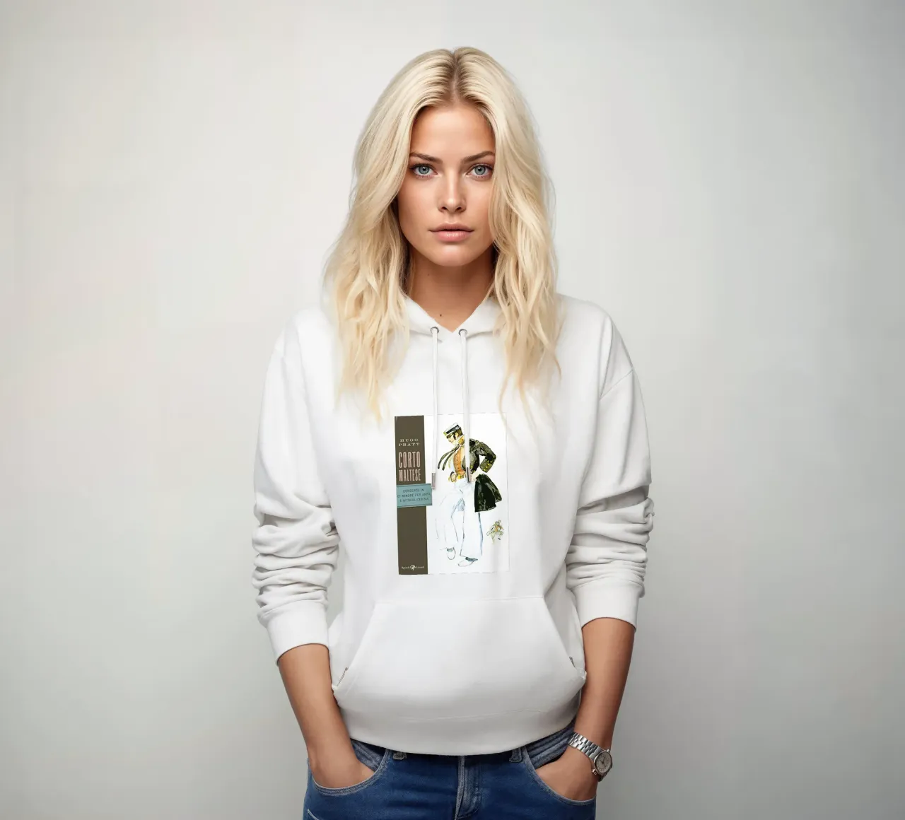 Maltese Hugo Pratt Concerto in o Minore Per Arpa felpa con cappuccio da MIa_Dispath