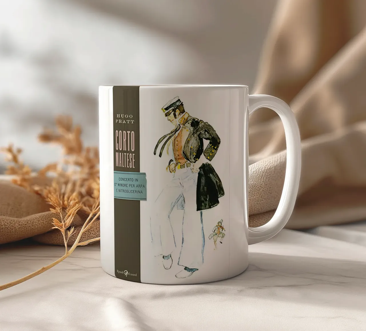 Maltese Hugo Pratt Concerto en O mineur pour harpe mug en céramique de MIa_Dispath