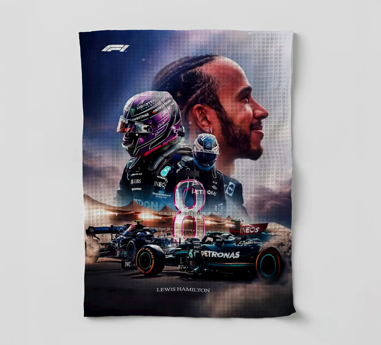 Lewis Hamilton canovaccio da cucina da Indah Creative