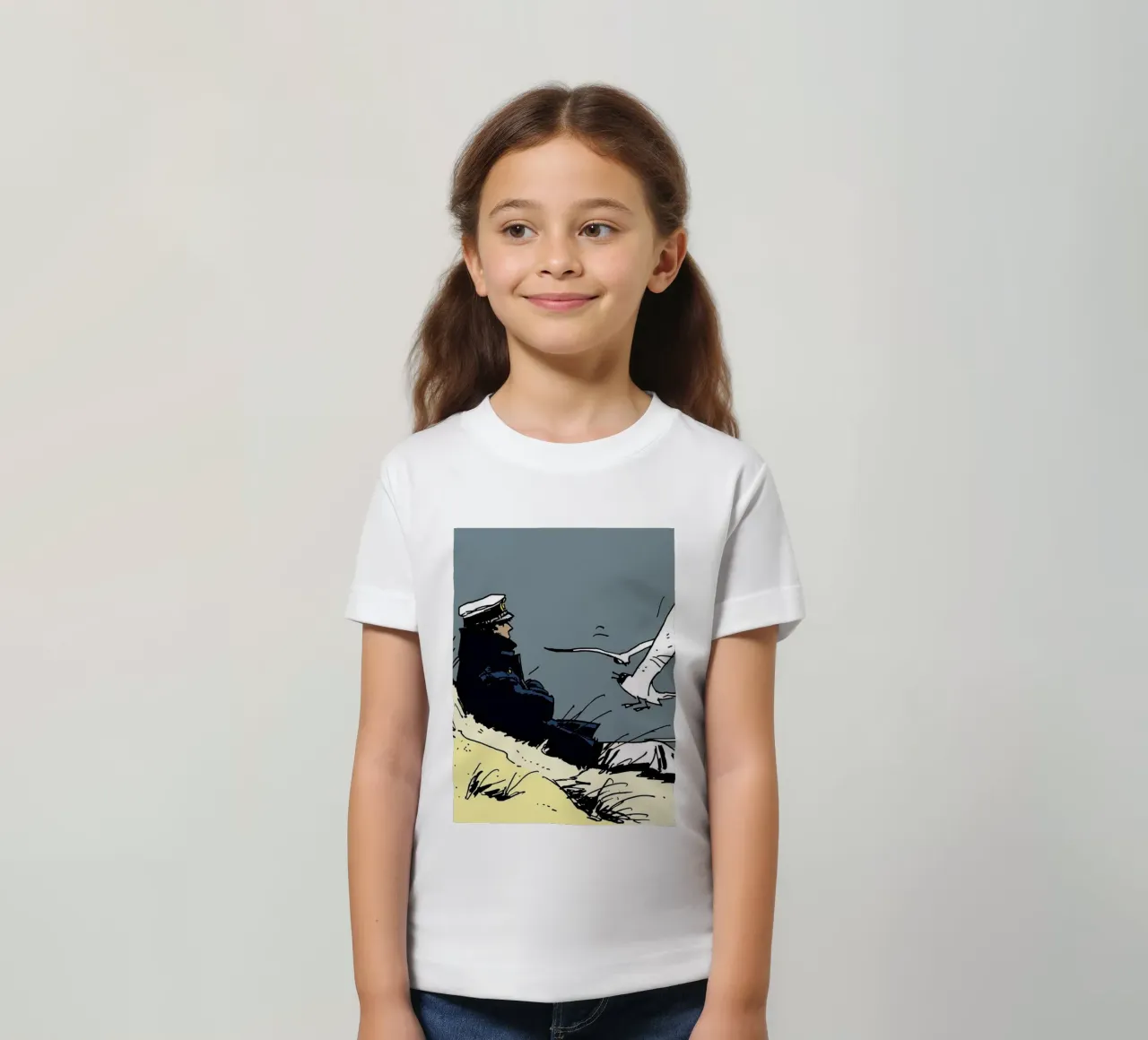 Hugo Pratt Malteser Seemann am Strand Brü Kinder T-Shirt von MIa_Dispath