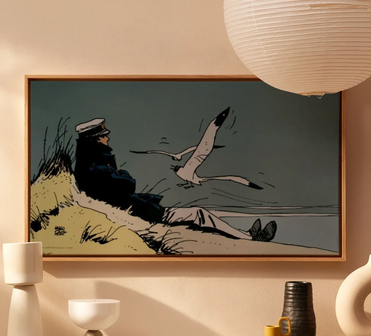 Hugo Pratt Maltese Sailor on the beach canvas by MIa_Dispath