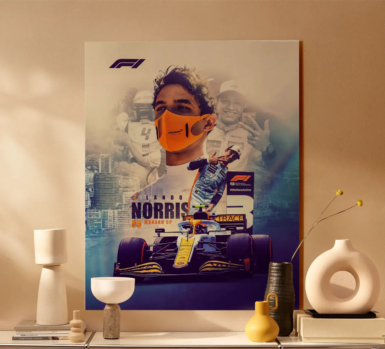 Lando Norris Acryl-Glas von Indah Creative