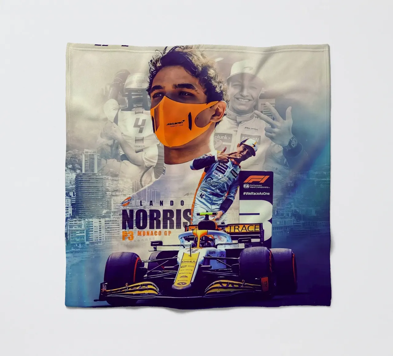 Lando Norris coperta in pile da Indah Creative