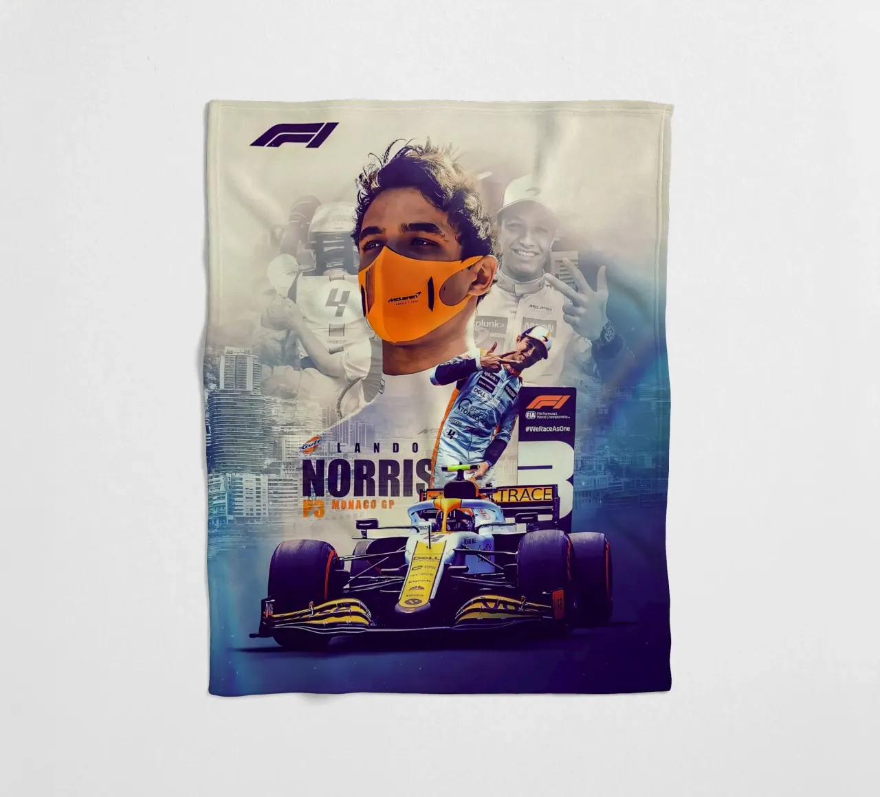Lando Norris coperta in pile da Indah Creative