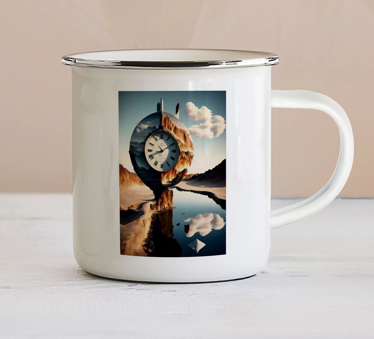 Wüsten Uhr tazza in smalto da kosinsart.gallery