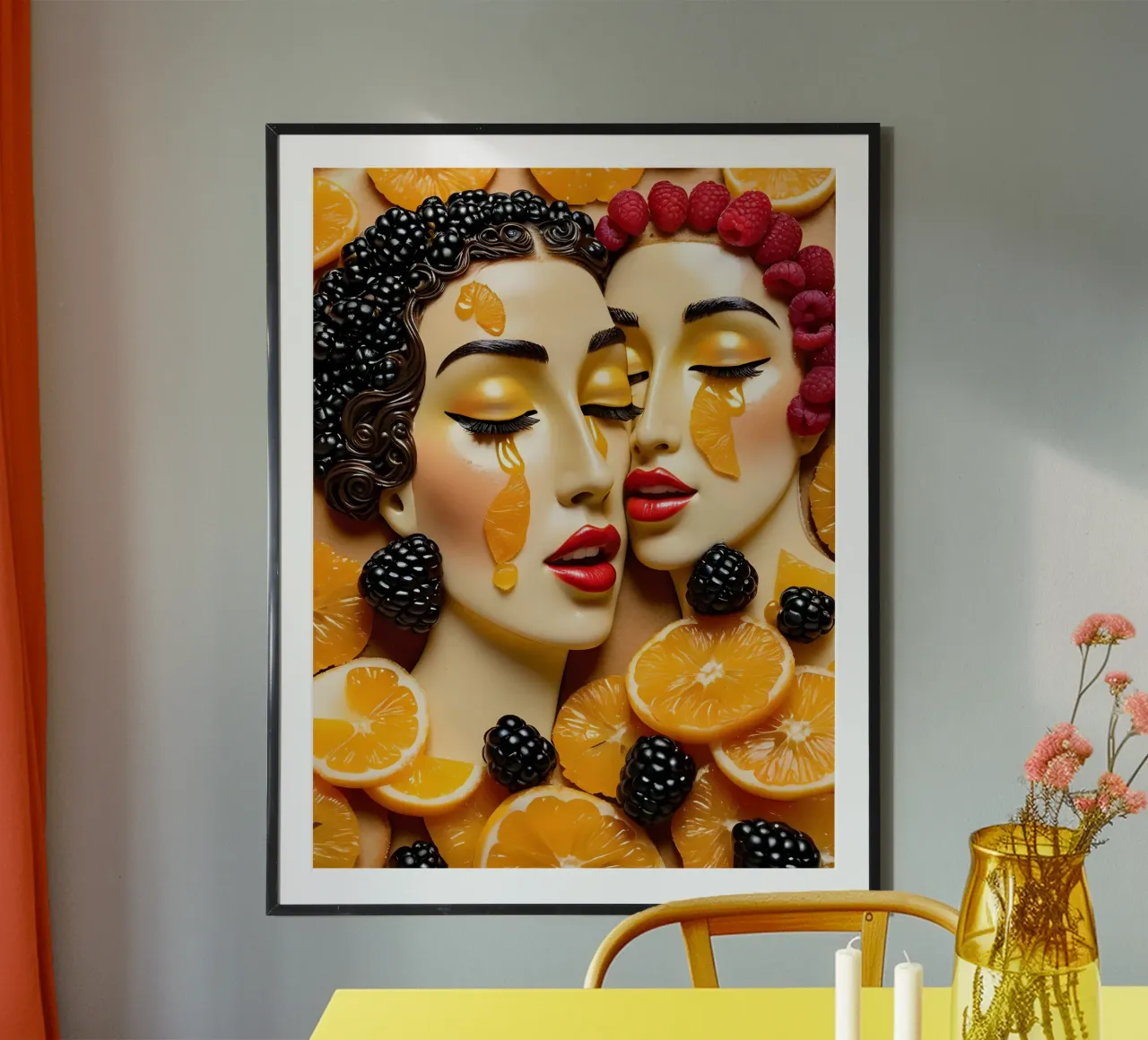 Toast Orange poster con telaio in alluminio da kosinsart.gallery