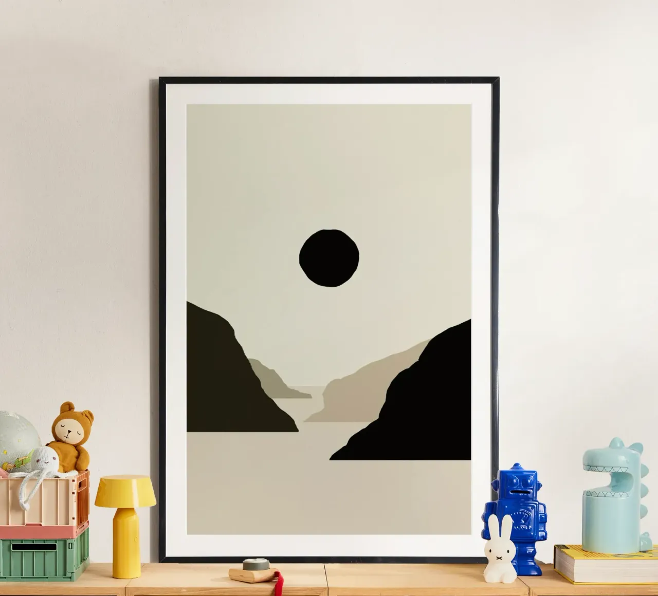 Black Moon Mountain poster con telaio in alluminio da Graphite