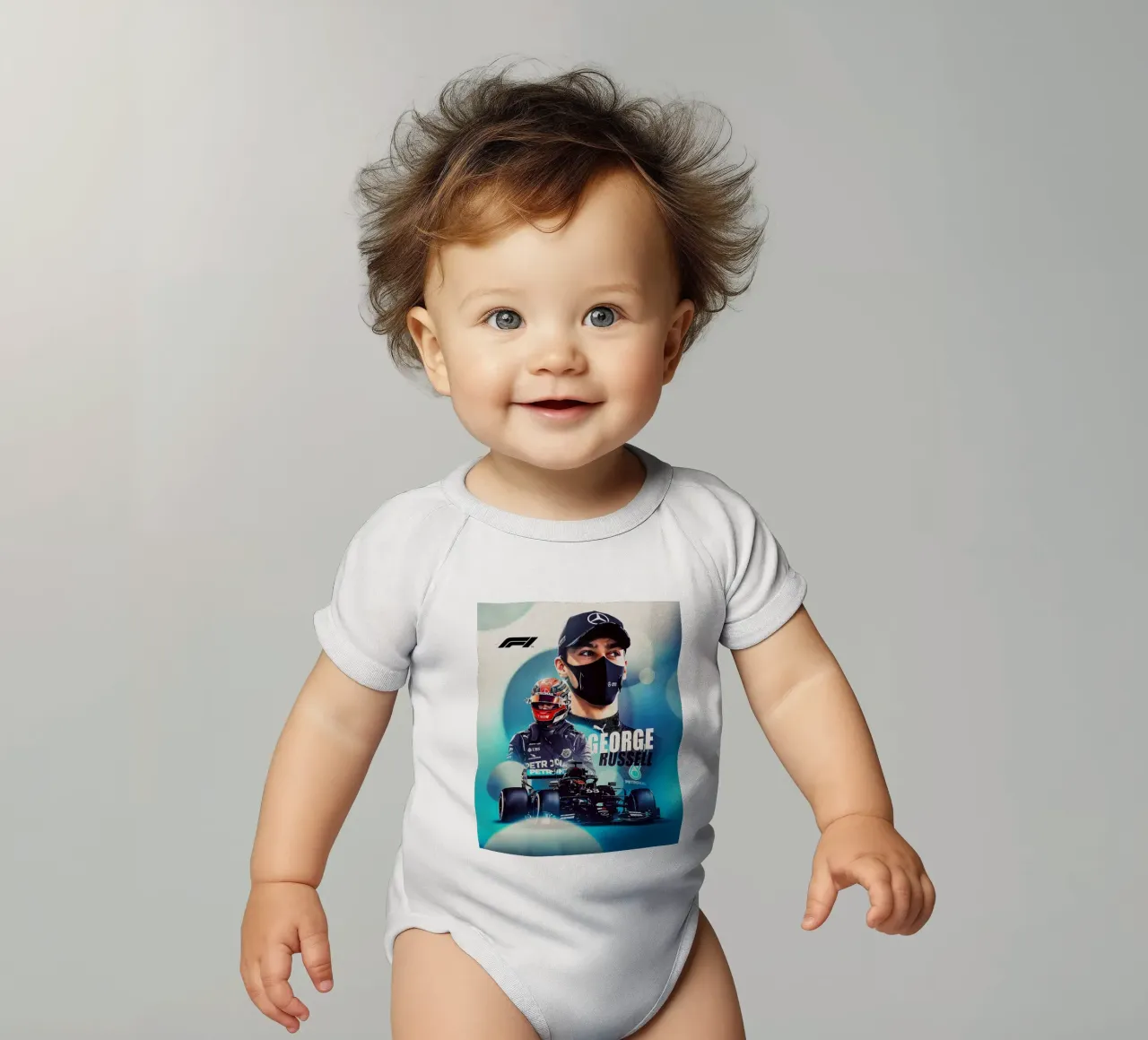 George Russell body neonato maniche corte da Indah Creative