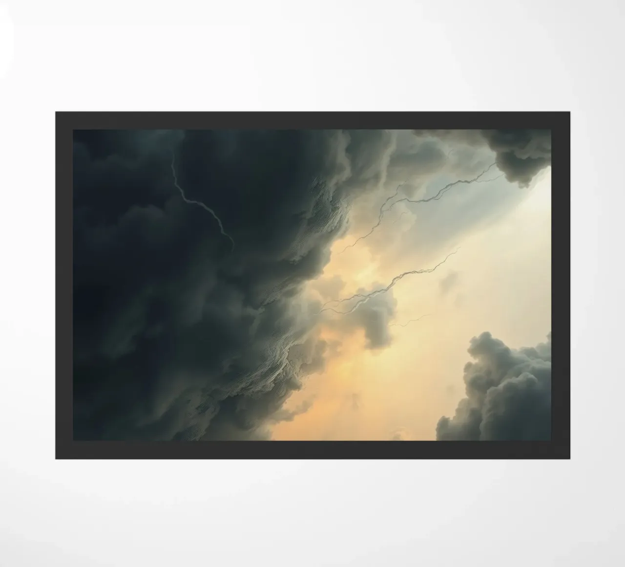 Dramatische stormwolken pakken zich samen voor een dreigend onweer deurmat van DesignDoodle