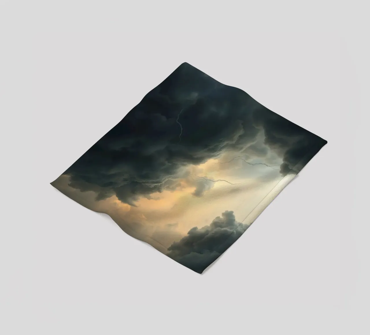 Dramatic storm clouds gather before an impending thunderstor fleece blanket by DesignDoodle