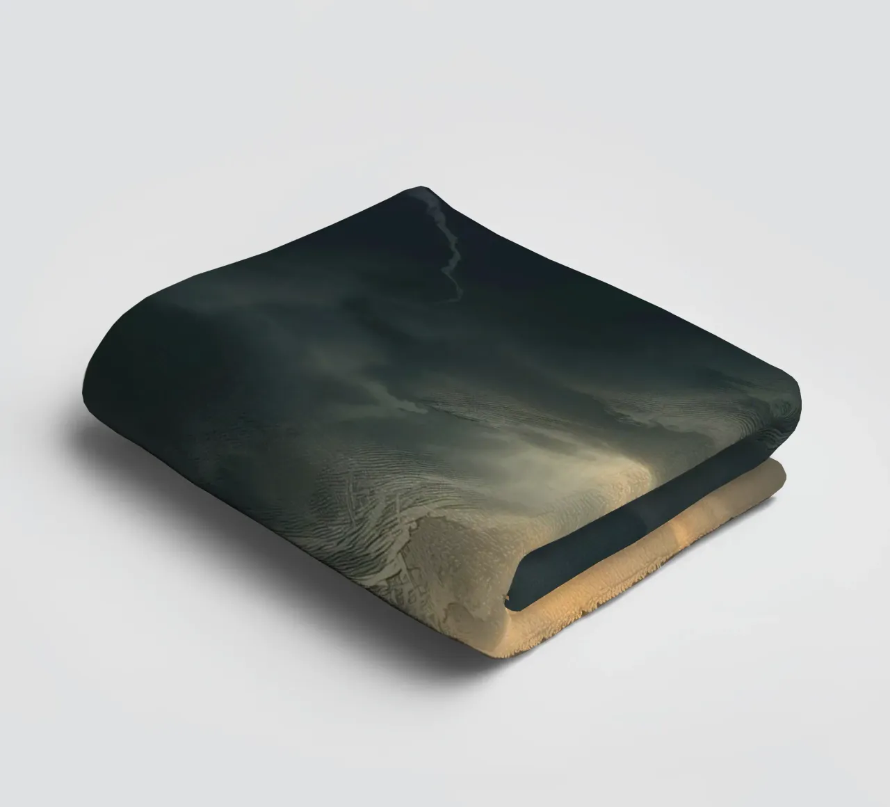 Dramatic storm clouds gather before an impending thunderstor towel by DesignDoodle
