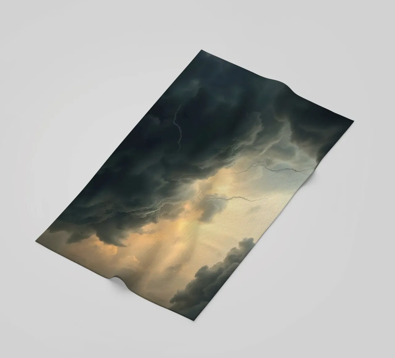 Dramatic storm clouds gather before an impending thunderstor beach towel by DesignDoodle
