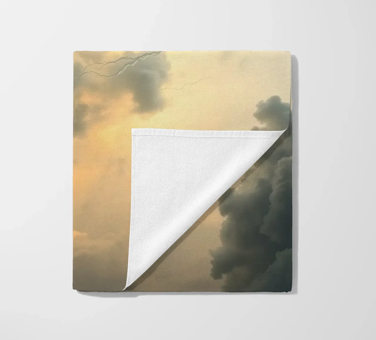 Dramatic storm clouds gather before an impending thunderstor beach towel by DesignDoodle