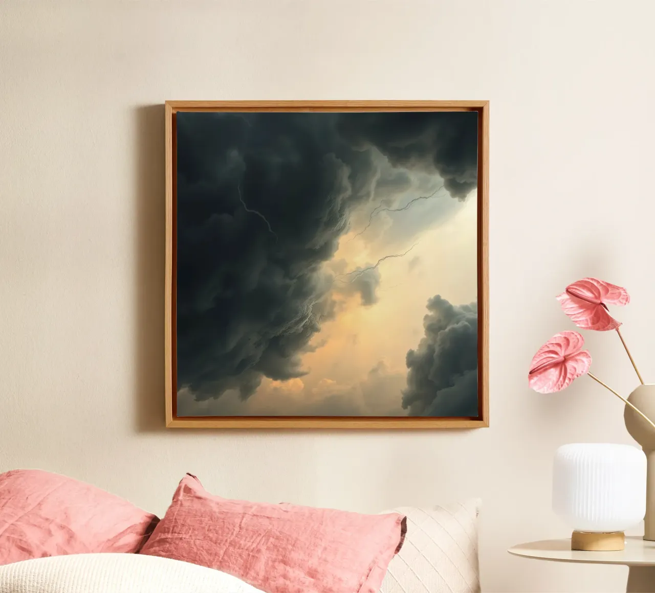 Dramatic storm clouds gather before an impending thunderstor canvas by DesignDoodle