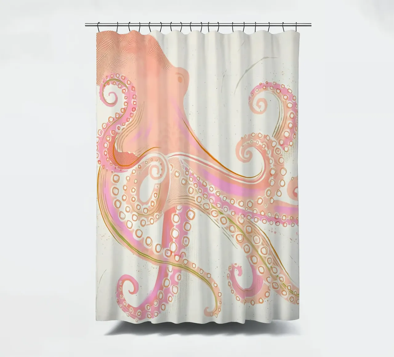 Summer Print, Octopus, Sealife, Ocean Print shower curtain by DolceVita